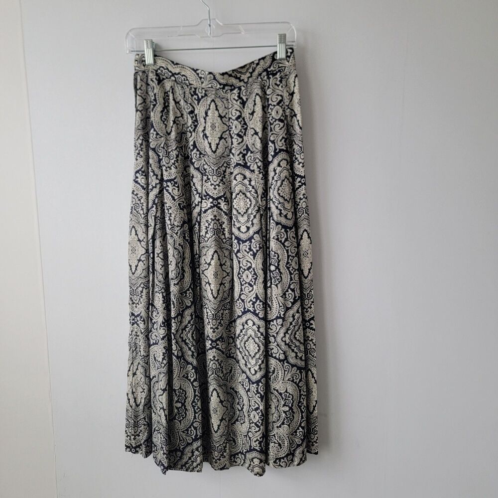 fisher hill women's paisley-print skirt size 8 pleated midi cottagecore - Picture 3 of 8